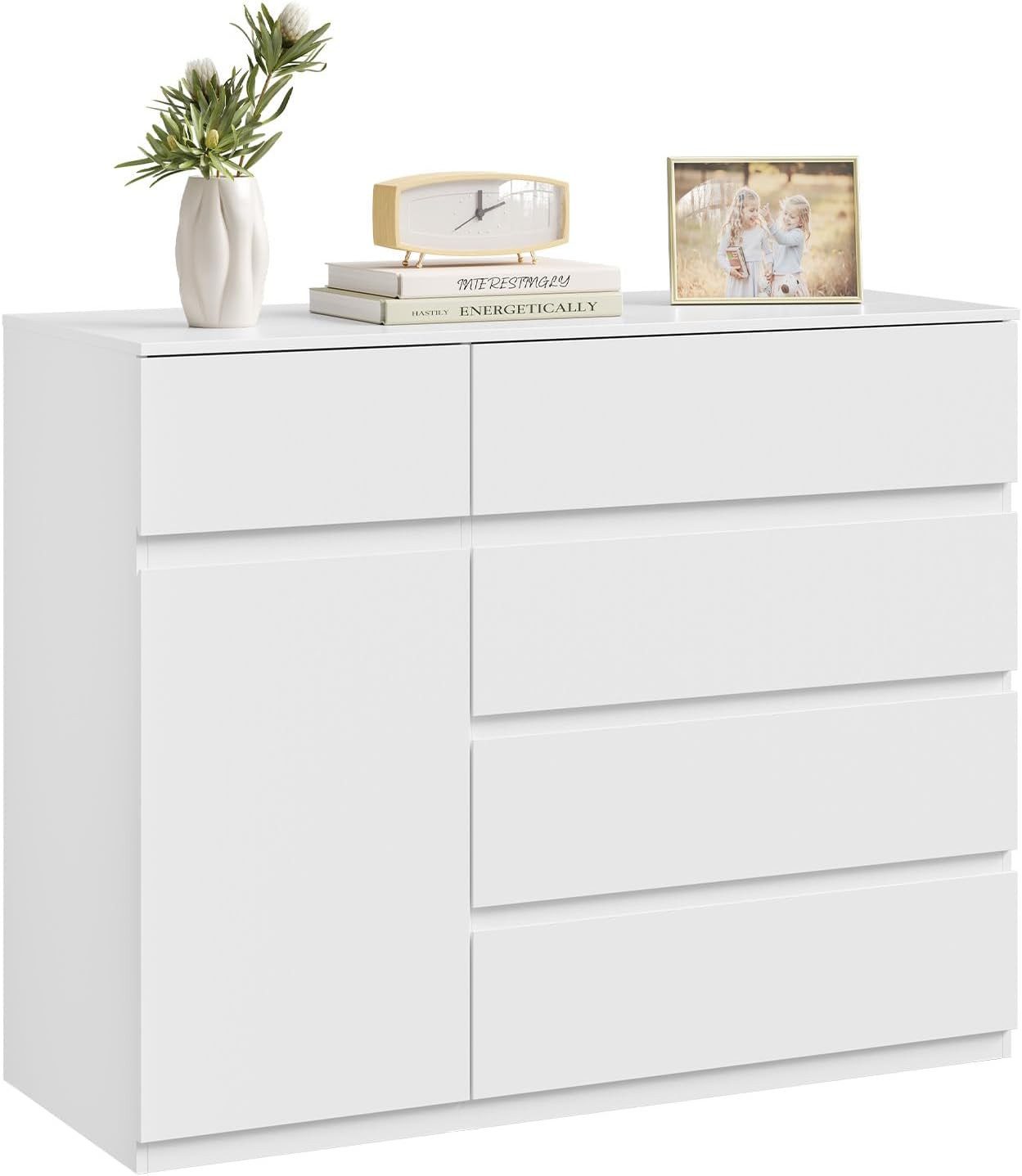 Woltu Kommode (1 St), 100 x 80 x 40 cm Moderner Schubladenschrank