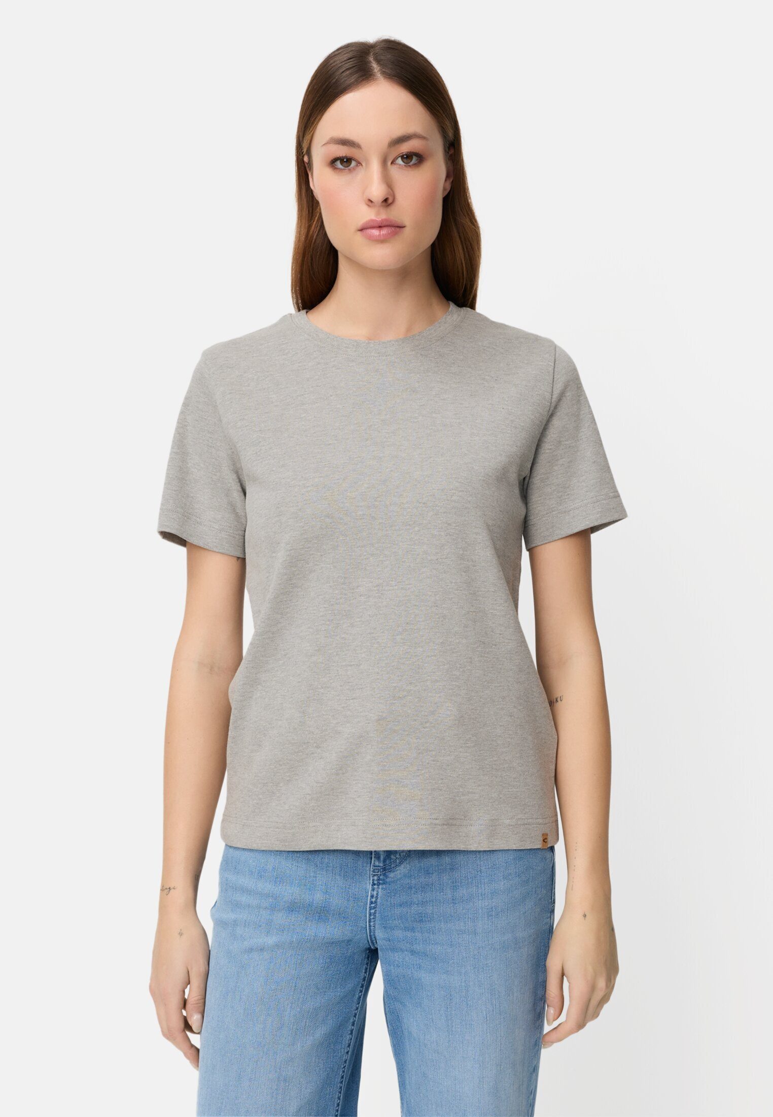 camel active T-Shirt Basic Shirt aus Organic Cotton Kurzarm