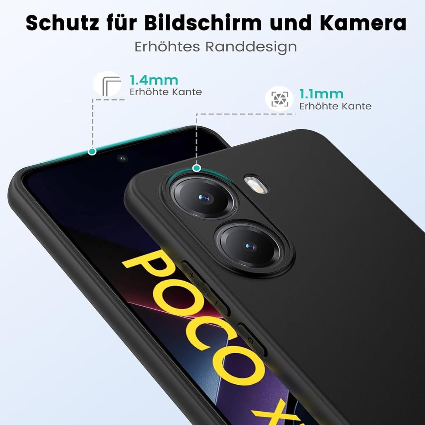 CoolGadget Handyhülle Black Series Handy Hülle für Xiaomi Poco X7 Pro 6,67 Zoll, Edle Silikon Schlicht Robust Schutzhülle für Xiaomi Poco X7 Pro Hülle