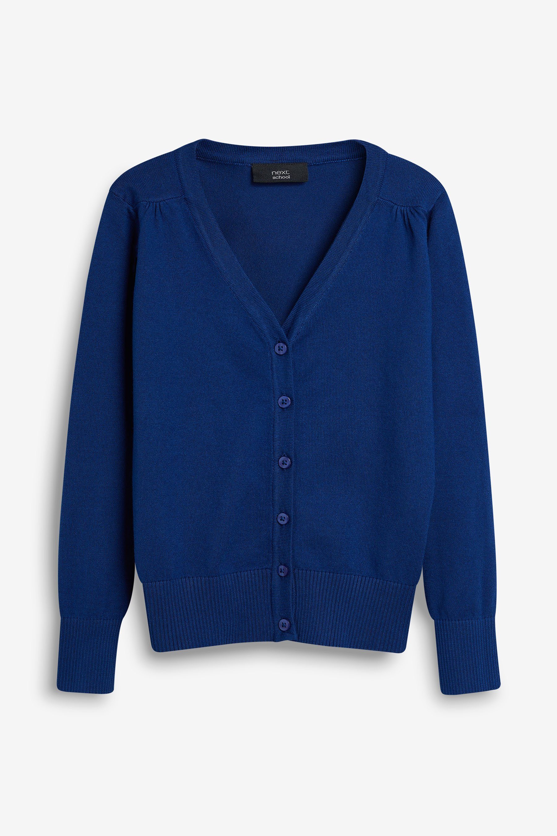 Next (1-tlg) Blue Strickjacke Strickjacke V-Ausschnitt mit