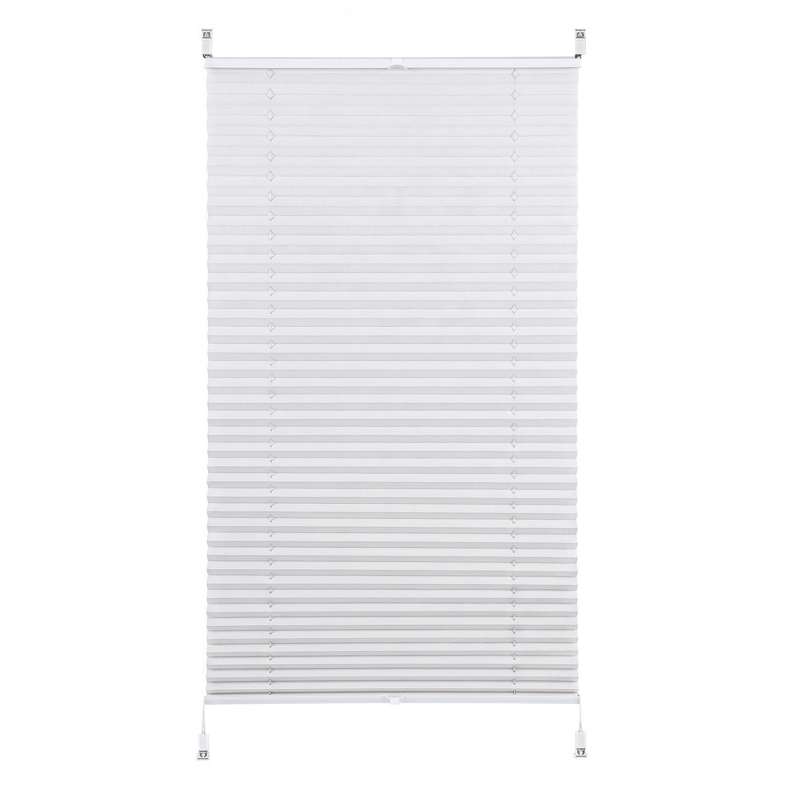 Sekey Plissee Plissee Klemmfix ohne Bohren Lichtschutz verspannt Fenster Tür Rollo, Faltrollo Mit oder ohne Bohren, Klemmfix, blickdicht, ohne Bohren, Lichtschutz, Alu-Schiene, Weiß, 45x140 cm