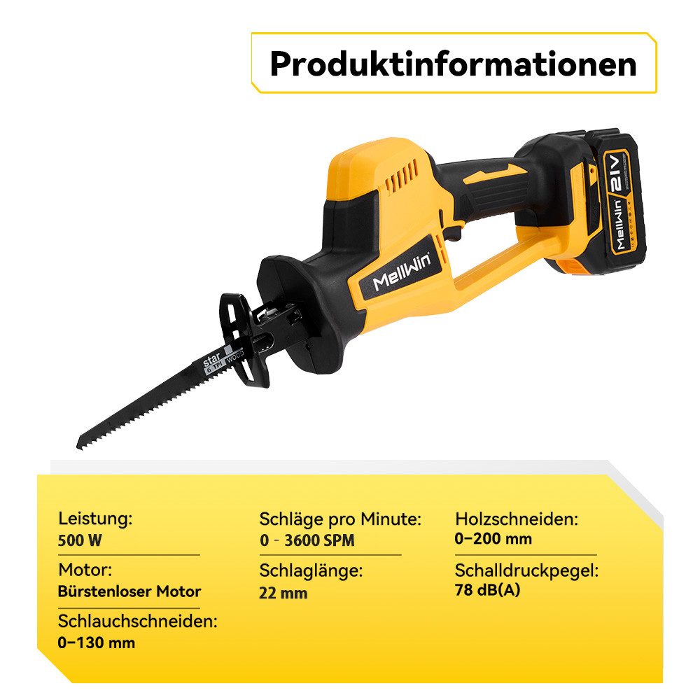 ONEVAN Akku-Säbelsäge Akku-Säbelsäge, 3600 SPM, 22mm günstig online kaufen