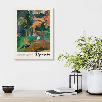Posterlounge Acrylglasbild Paul Gauguin, Landscape with Peacocks, Wohnzimmer Malerei
