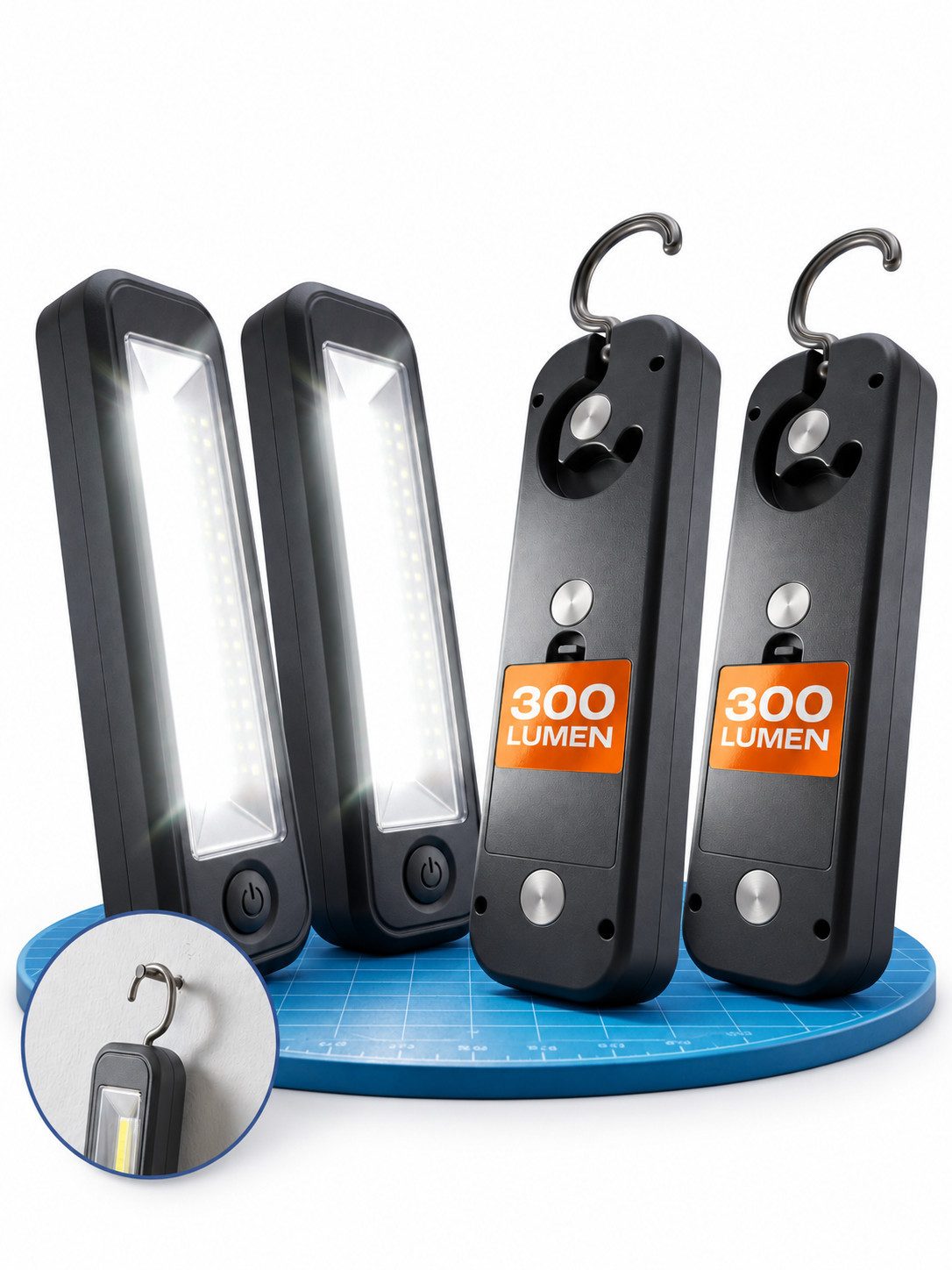 Northpoint LED Arbeitsleuchte Arbeitslampe Stableuchte Batterie Taschenlampe Magnet Haken