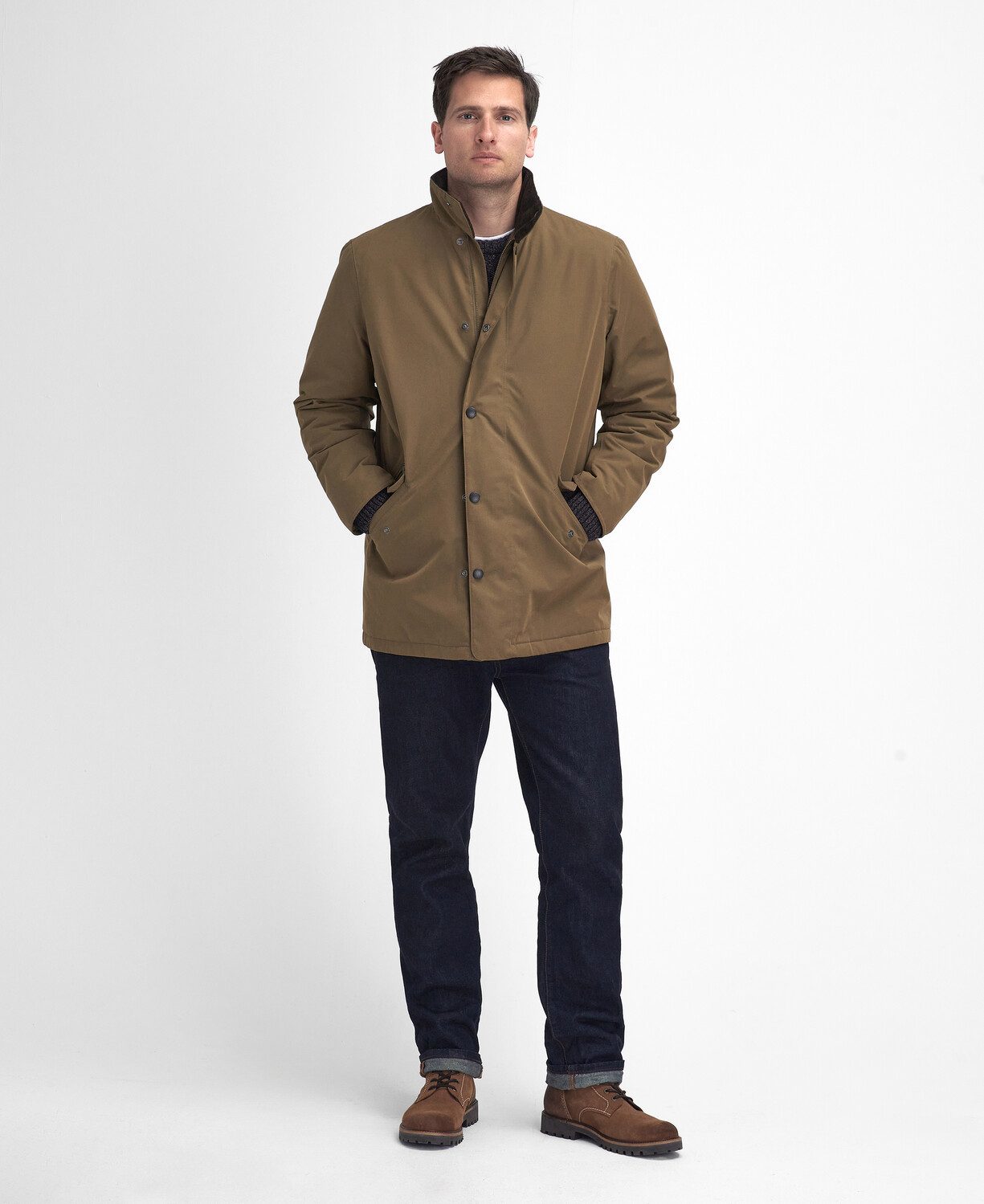 Barbour Outdoorjacke BARBOUR Spoonbill Winter Jacke Oliv (1-St)