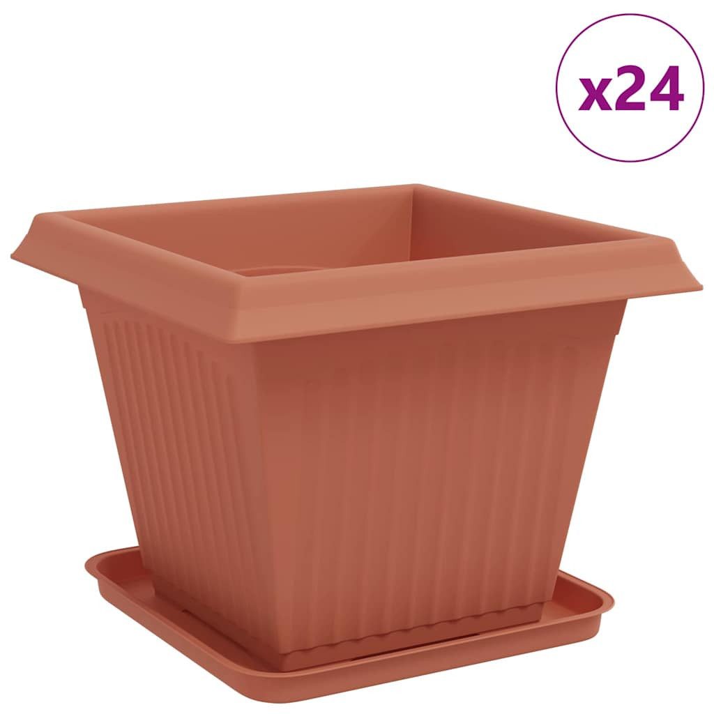 vidaXL Blumentopf Blumentöpfe 24 pcs Ziegelrot 38 x 38 x 30 cm Kunststoff (24 St)