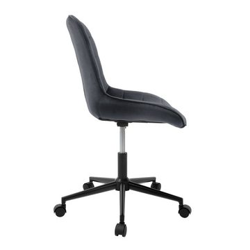 ML-DESIGN Bürostuhl Drehstuhl Ergonomischer mit Sitzfläche 360° drehbar Schreibtischstuhl, Bürohocker Grau Sitzfläche aus Samt mit 5 Rollen Sitzhöhe 38-51cm