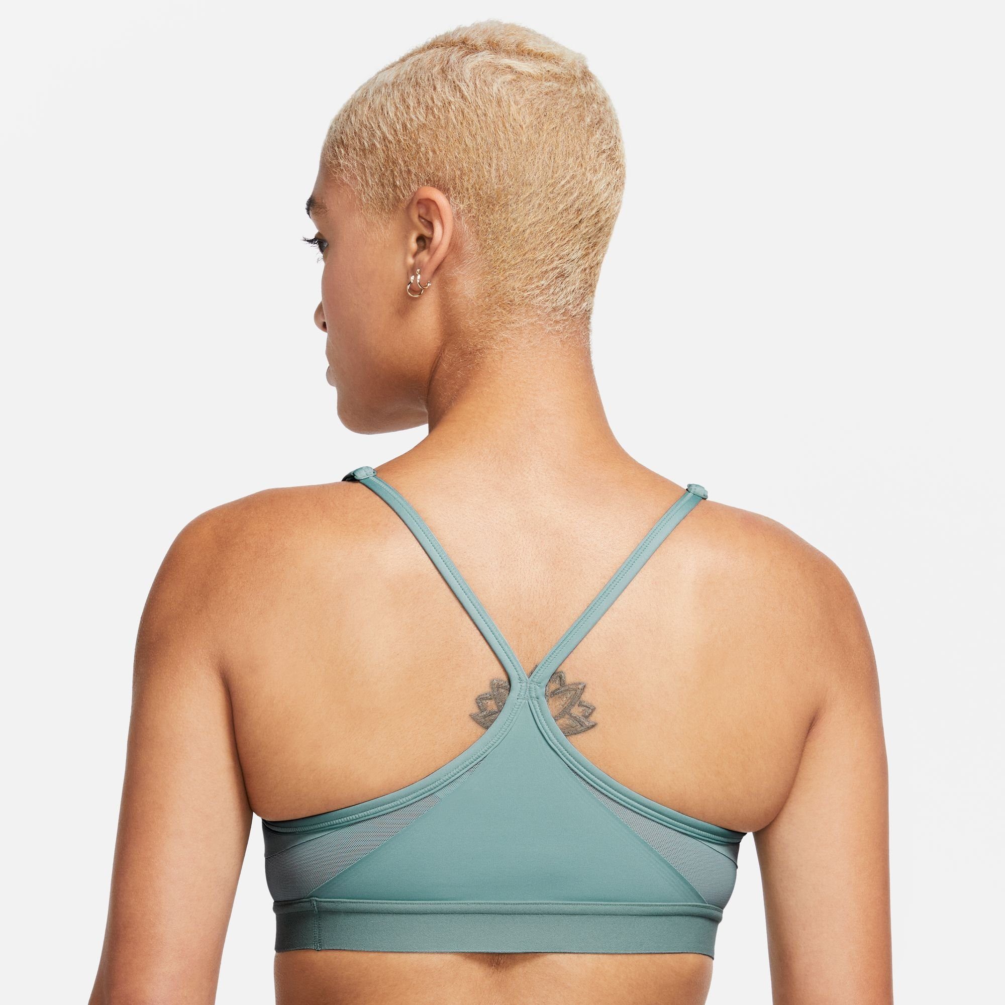 MINERAL/MINERAL/MINERAL/WHITE BRA SPORTS Nike LIGHT-SUPPORT WOMEN'S Sport-BH INDY V-NECK PADDED