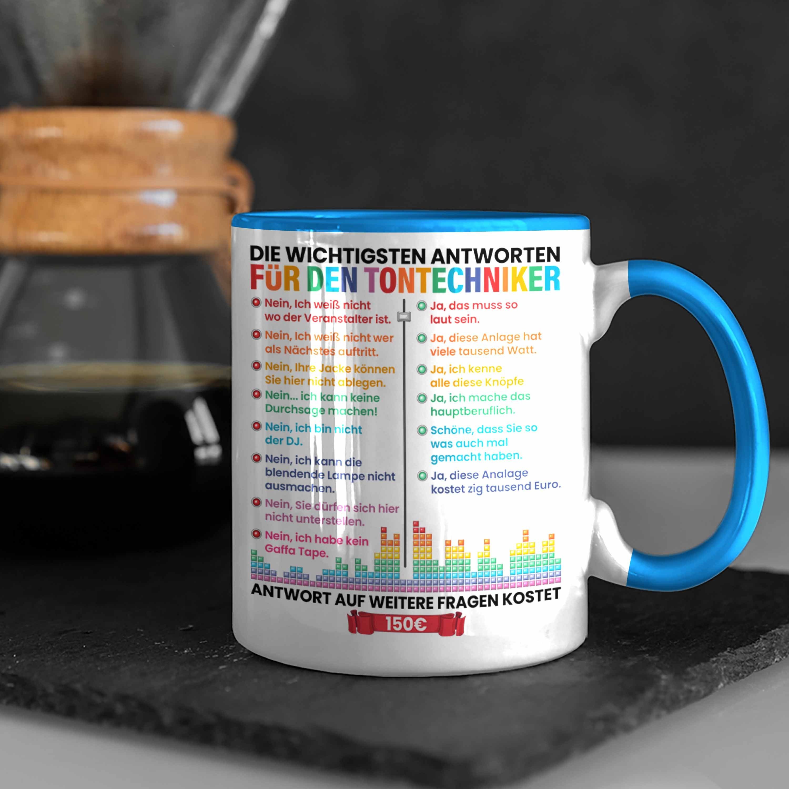 Tasse Spruch Trendation Tasse Geschenk Tontechniker Toningenieur Frauen Lustiger Männer Blau