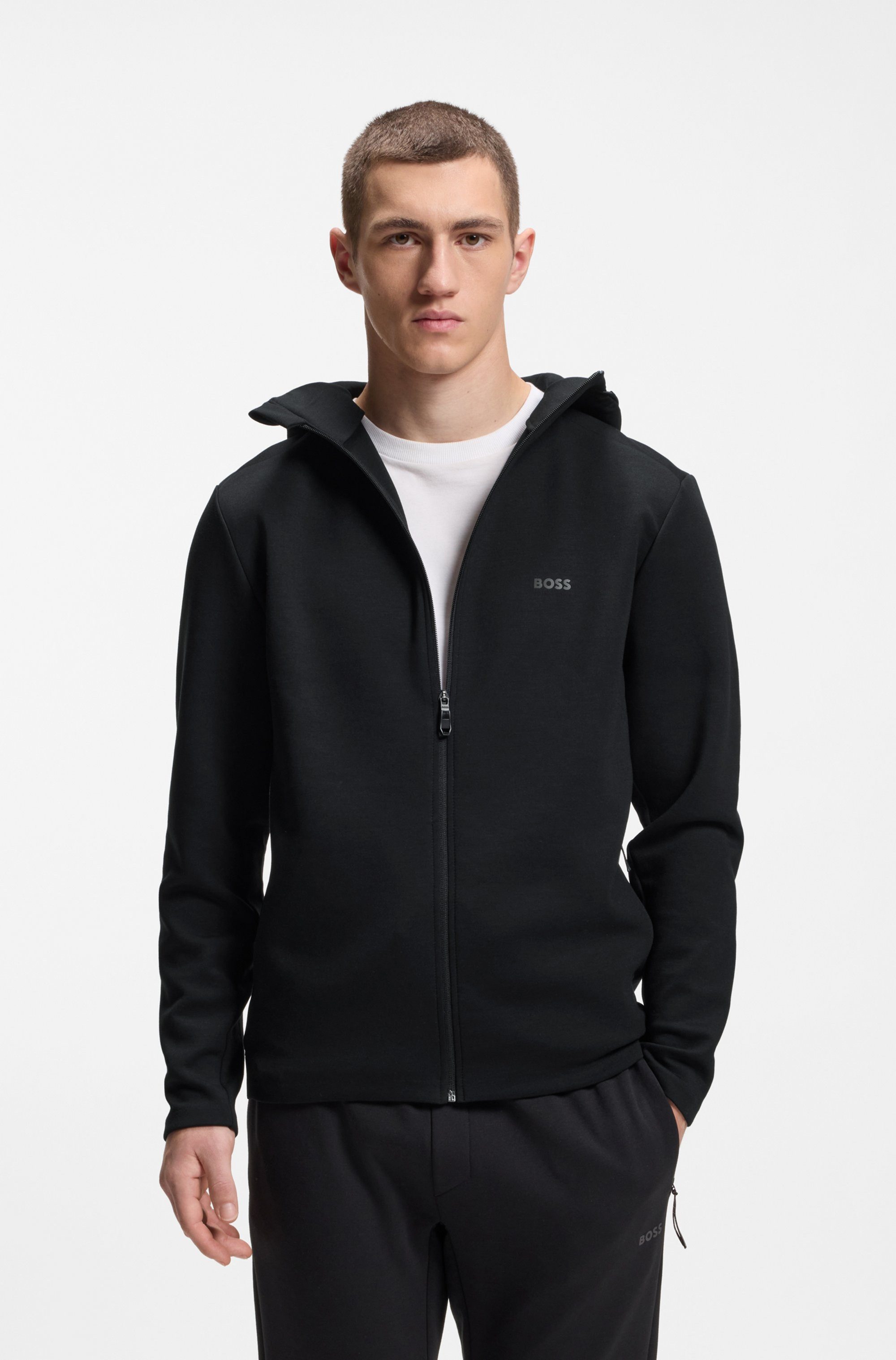 BOSS GREEN Kapuzensweatjacke Regular Fit, reflektierende Details, Kapuze mi günstig online kaufen