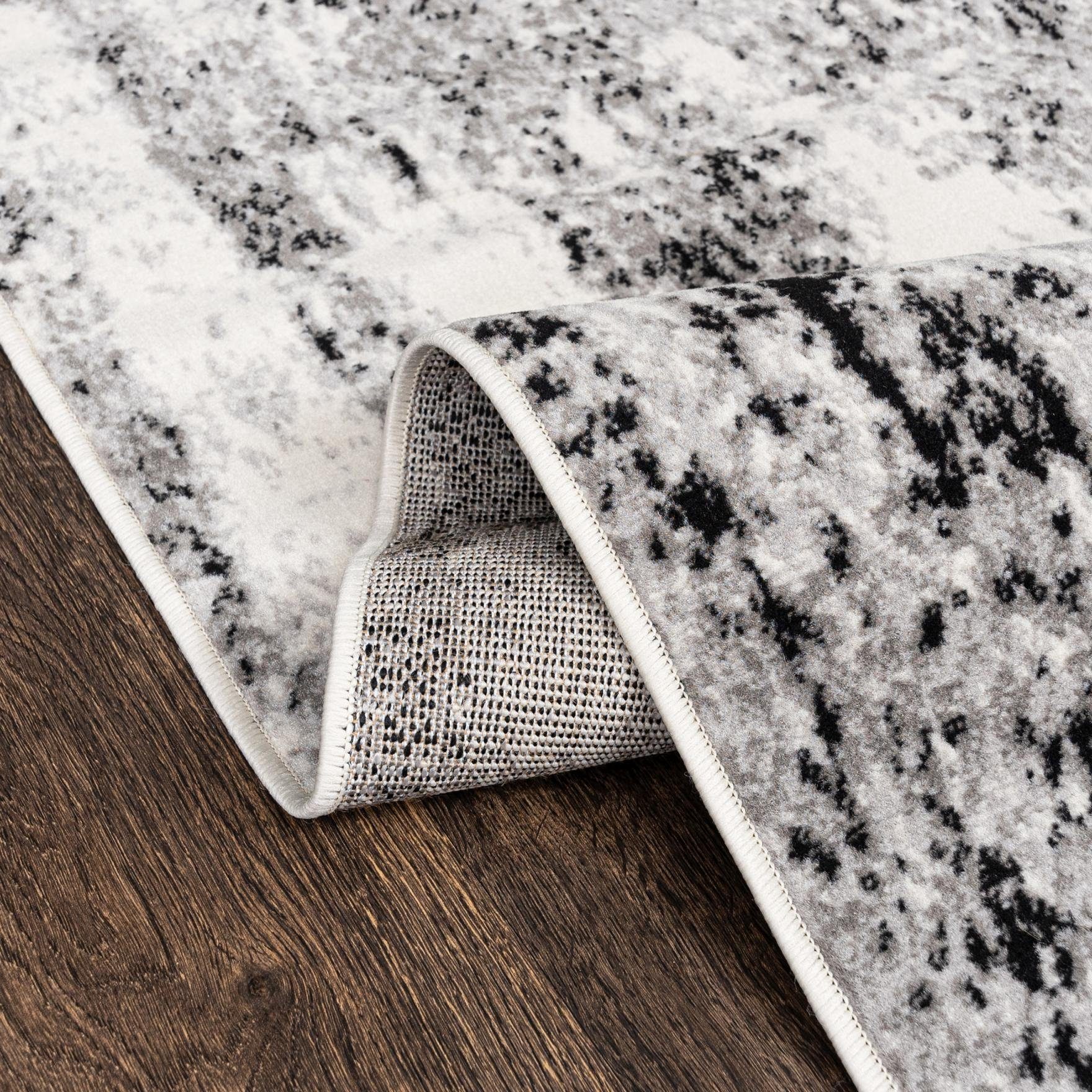 Designteppich Modern Teppich Abstrakt Creme - mm, Grau Mazovia, 7 80 150 Fußbodenheizung, x Geeignet für Höhe cm, Weich, Kurzflor Pflegeleich