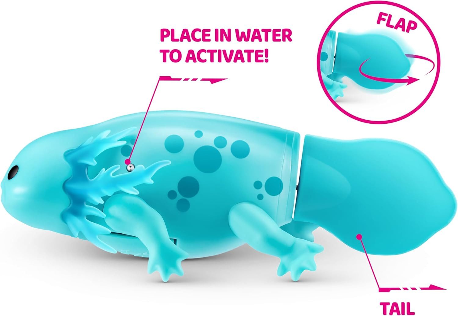 ZURU Robotertier Pets Alive Schwimmende Axolotls in Pink & Türkis - 2er Set