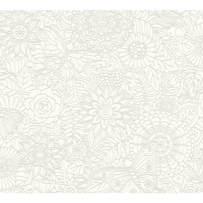 A.S. Création Vliestapete Boys & Girls 6 im Boho Stil strukturiert floral Tapete Blumen Metallic