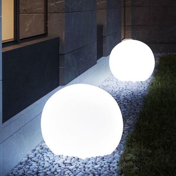 etc-shop LED Gartenleuchte, LED-Leuchtmittel fest verbaut, Solarkugel für Außen 30 cm Solarleuchte Kugel