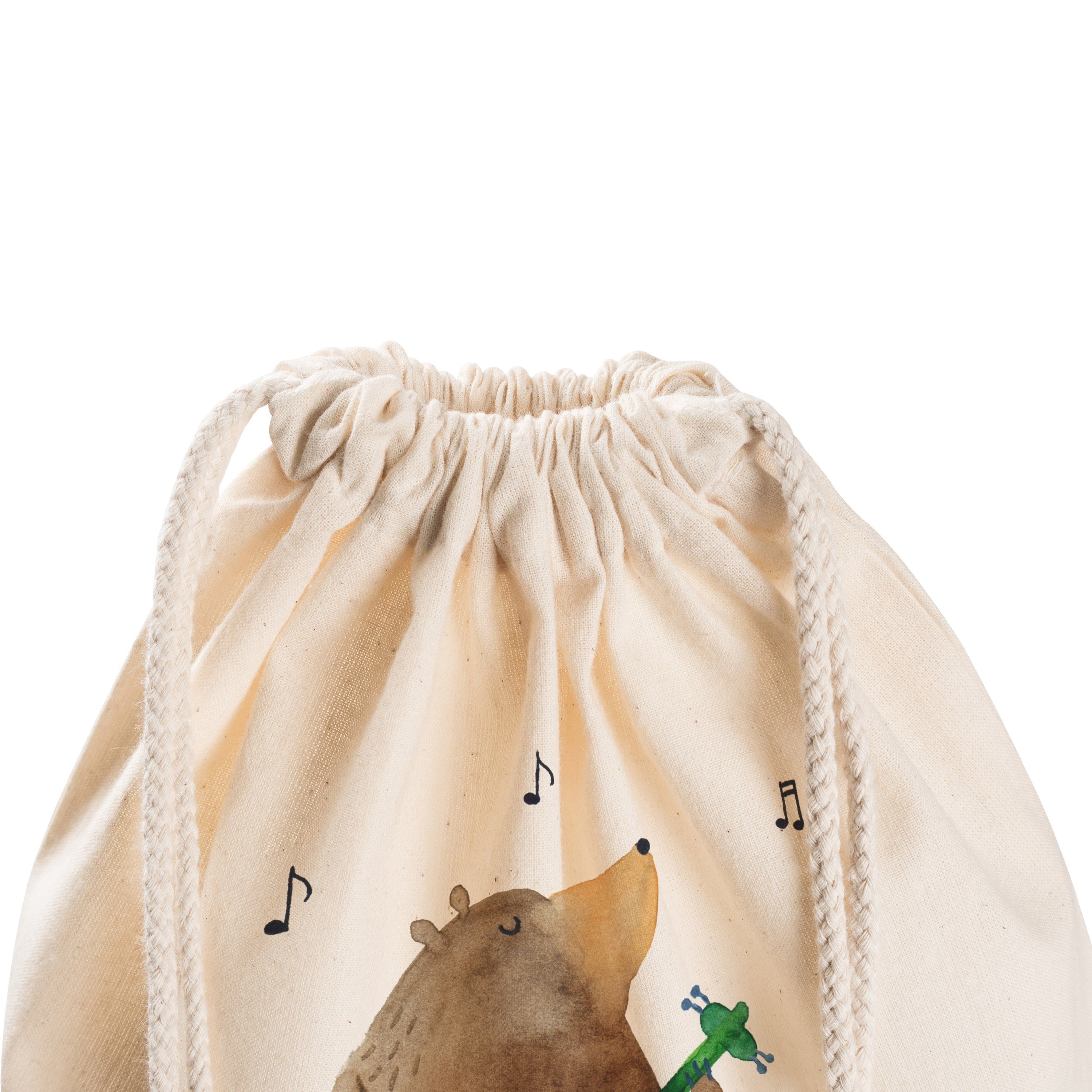 Stoffbeutel, Gitarre Mrs. Panda - (1-tlg) Sporttasche Mr. Bär - Transparent Geschenk, & Tasche, Teddy, Tur
