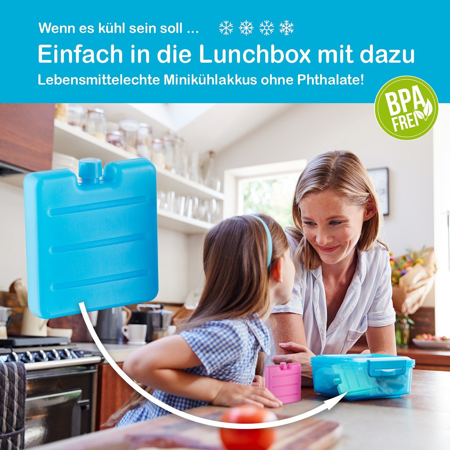 BigDean Kühlakku 6x Mini Kühlakkus 7,5cm klein perfekt für Kühltasche Brotdose Lunch, Mini Kühlakkus, Platzsparen, Passt in jede Lücke