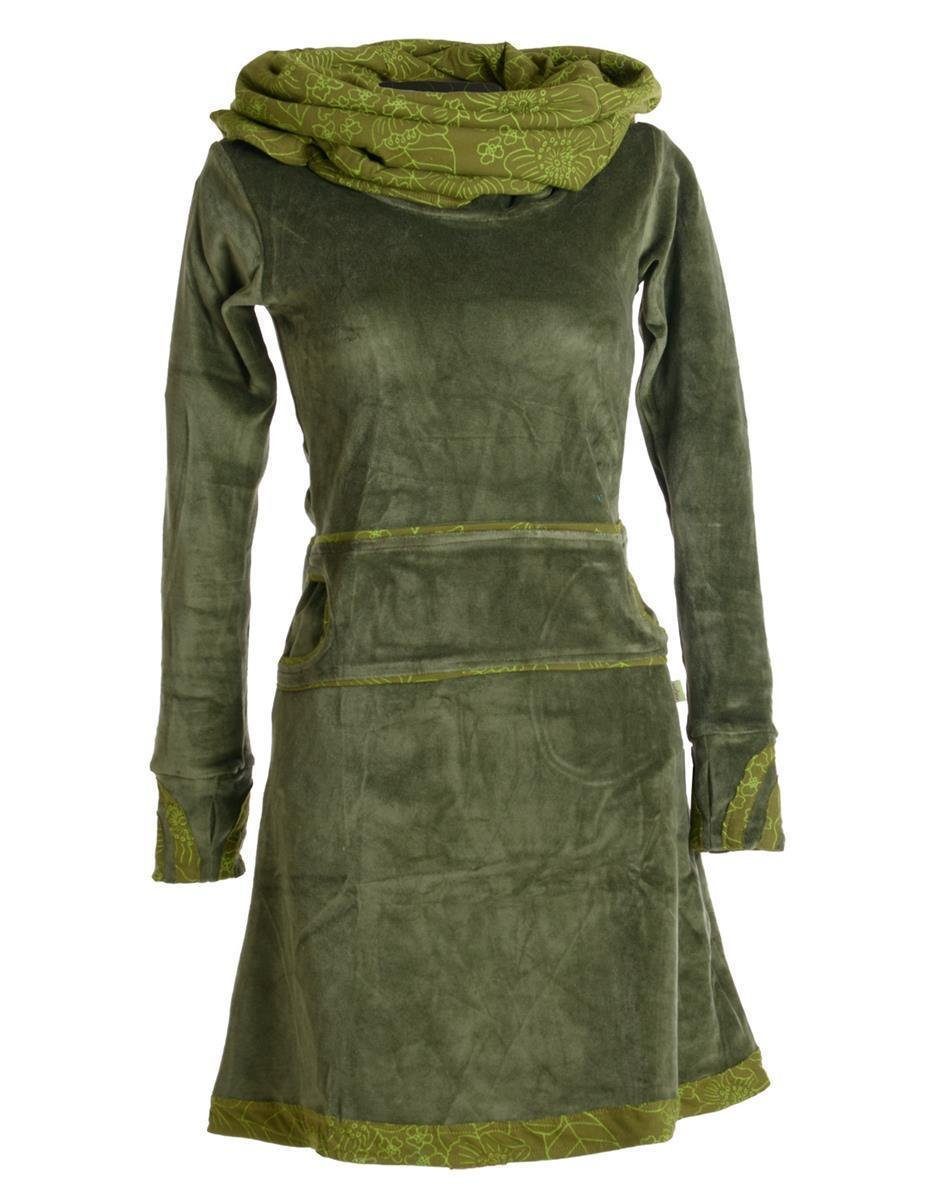 Vishes Midikleid Samtkleid warm mit großem günstig online kaufen