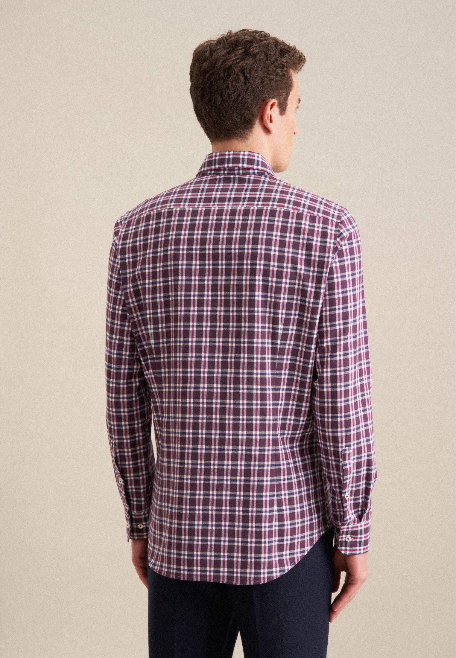 seidensticker Flanellhemd Slim Slim Langarm Button-Down-Kragen günstig online kaufen