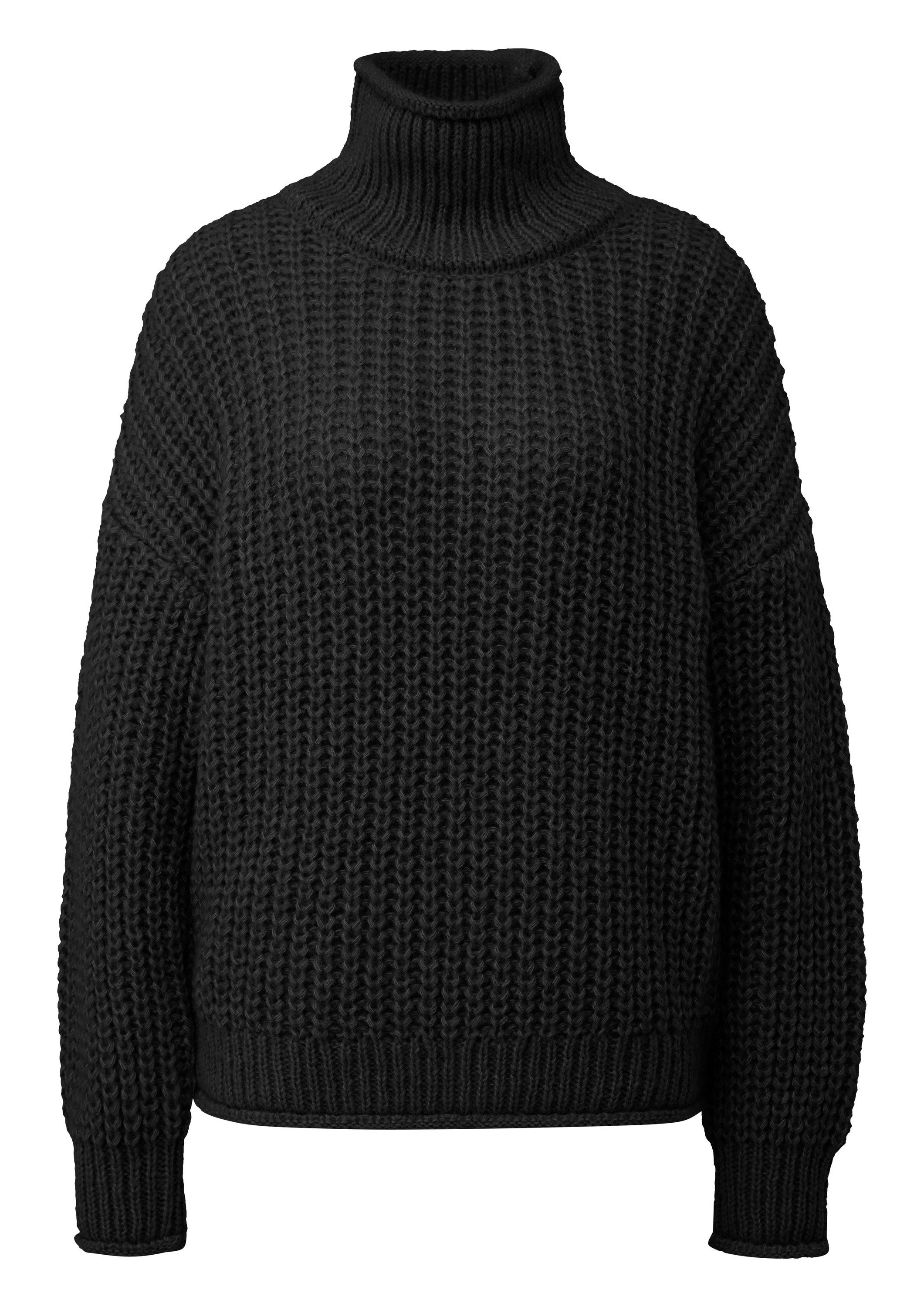 QS Longpullover Strickpullover Flauschiger Oversize-Pullover mit Rollkragen günstig online kaufen