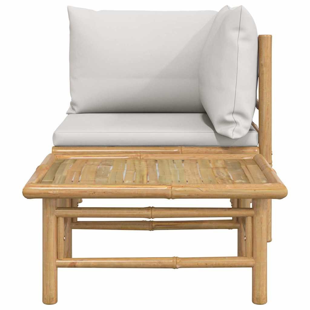vidaXL Sofaelement 2-tlg. Garten-Lounge-Set Hellgraue Kissen günstig online kaufen