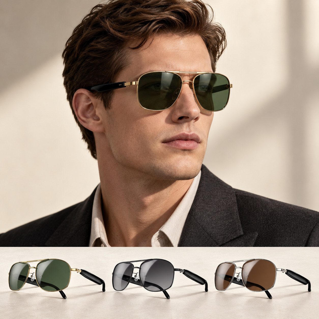 blackview Sonnenbrille D1 Pro Sonnenbrille für Damen/Herren, Open-Ear-Audio, UV-Schutz 6 Std Musik, Bluetooth 6.0, IP54, Touch-Assistent, Mag-Laden