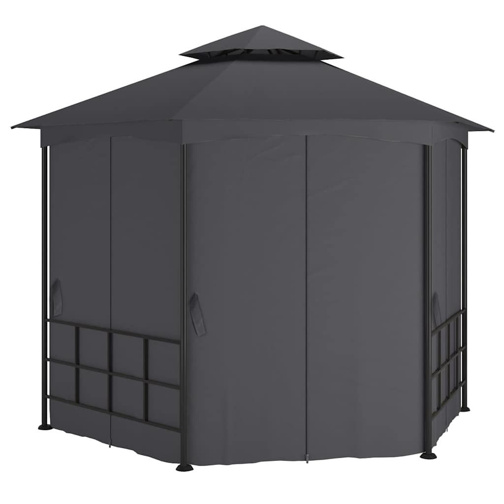 vidaXL Partyzelt Pavillon mit Seitenwänden 3,1x2,7 m Anthrazit
