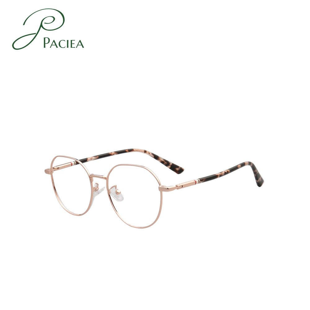 PACIEA Lesebrille Damen Herren Anti Blaulicht Oversized Metall Rundrahmen Klassische