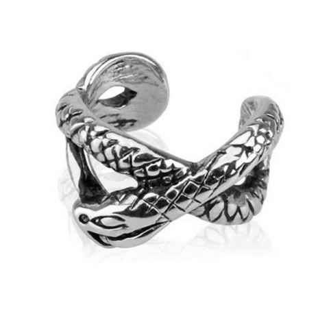 BUNGSA Ohrklemme Ohrklemme Schlange silber aus Messing Unisex (1 Stück, 1-tlg), Ohrschmuck Ohrringe