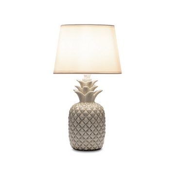 Konsimo Tischleuchte AREDI Tischlampe Nachttischlampe Ananas weiß, Leuchmittel wechselbar, 1,5m, E14