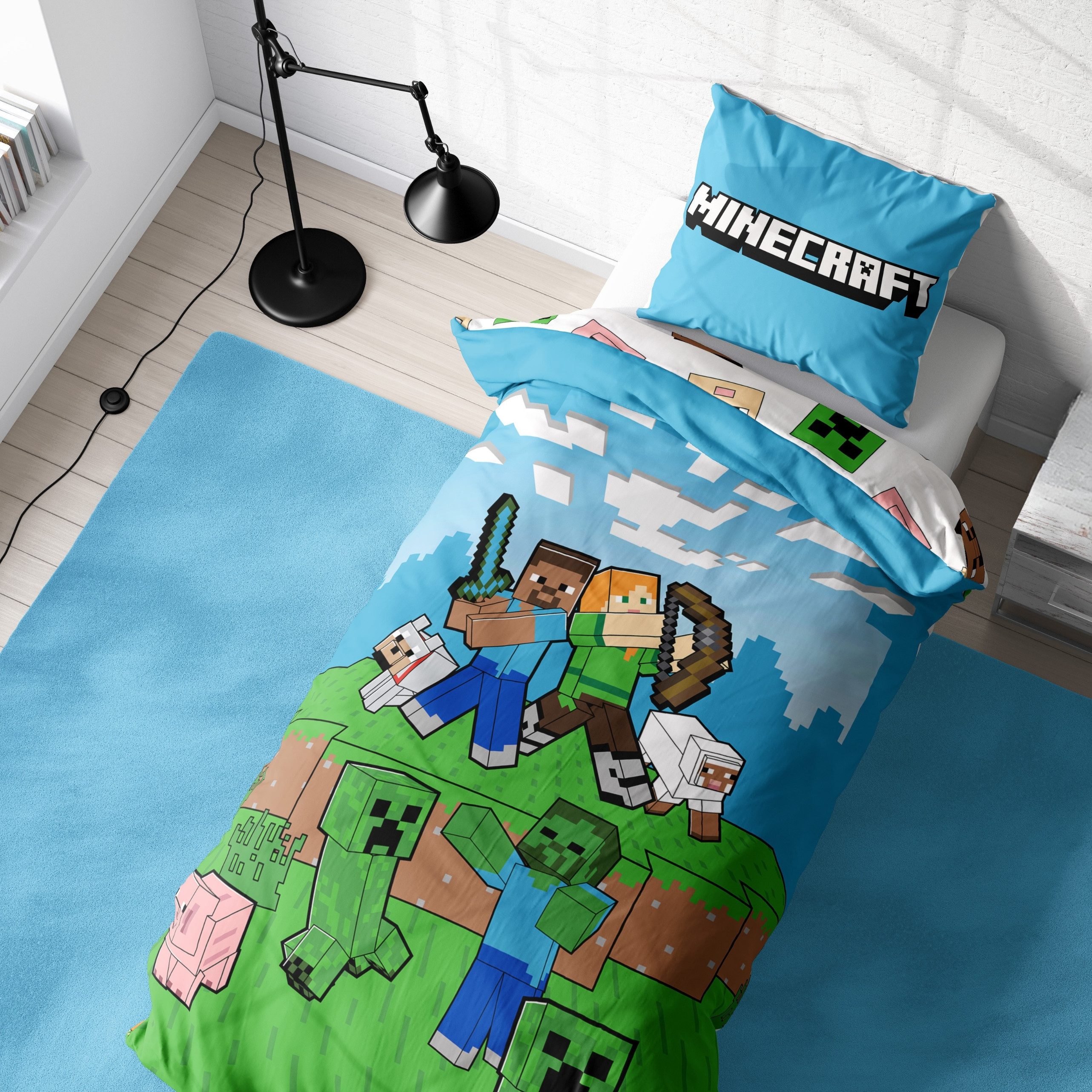 MTOnlinehandel Bettwäsche Minecraft Pixelwelt 135x200 + günstig online kaufen