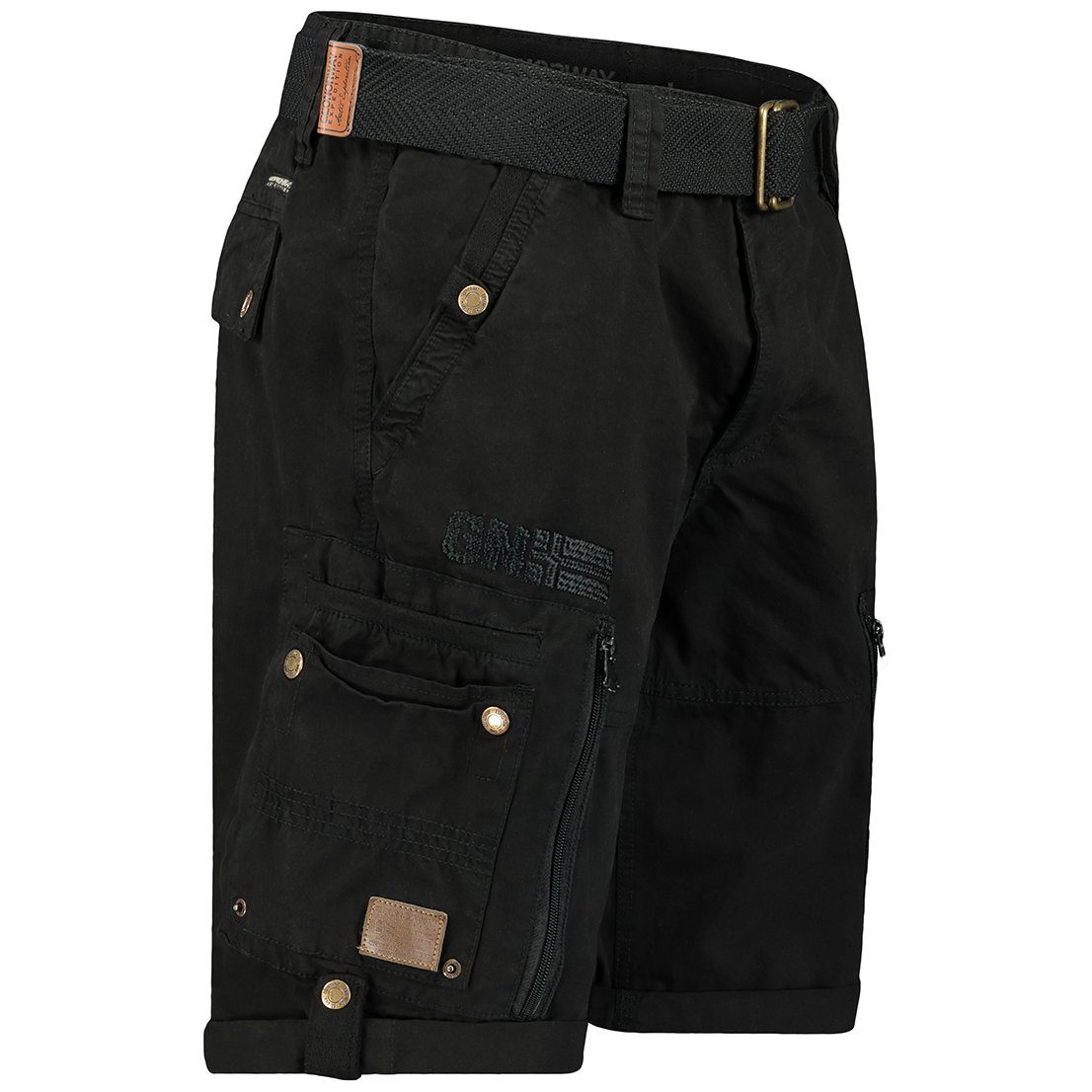 Geo Norway Cargoshorts Geo Norway Herren Shorts PASSPARTOUT (mit abnehmbarem Gürtel) in Unifarbe