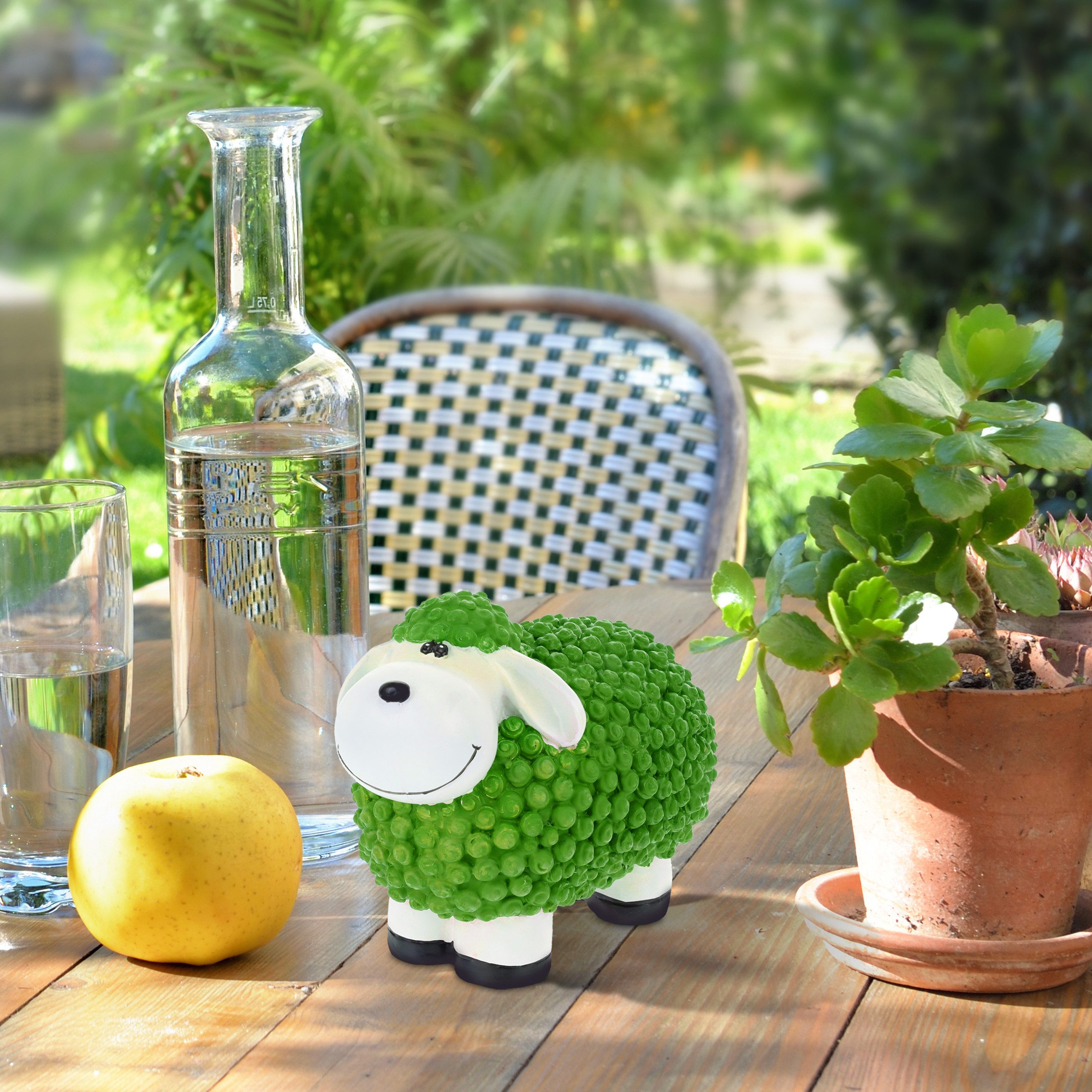 relaxdays Gartenfigur Schaf, Grün günstig online kaufen