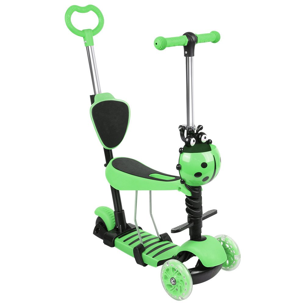 JEOBEST Scooter 3-in-1 Kinderroller mit Rückenlehne & Abnehmbarem Sitz, Höhenverstellbarer 3-Rad-Tretroller ab 2 Jahre – Bild 2 von 5
