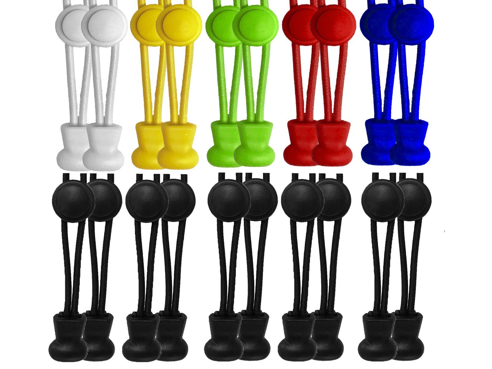 1 gelb +1 rot +1 Blau +1 neon grün +1 weiß + 5 schwarz