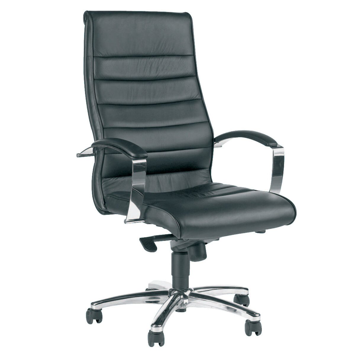 TOPSTAR Drehstuhl Chefsessel TD Luxe 10 - schwarz Leder mit Armlehnen Sicherheitsdoppelr