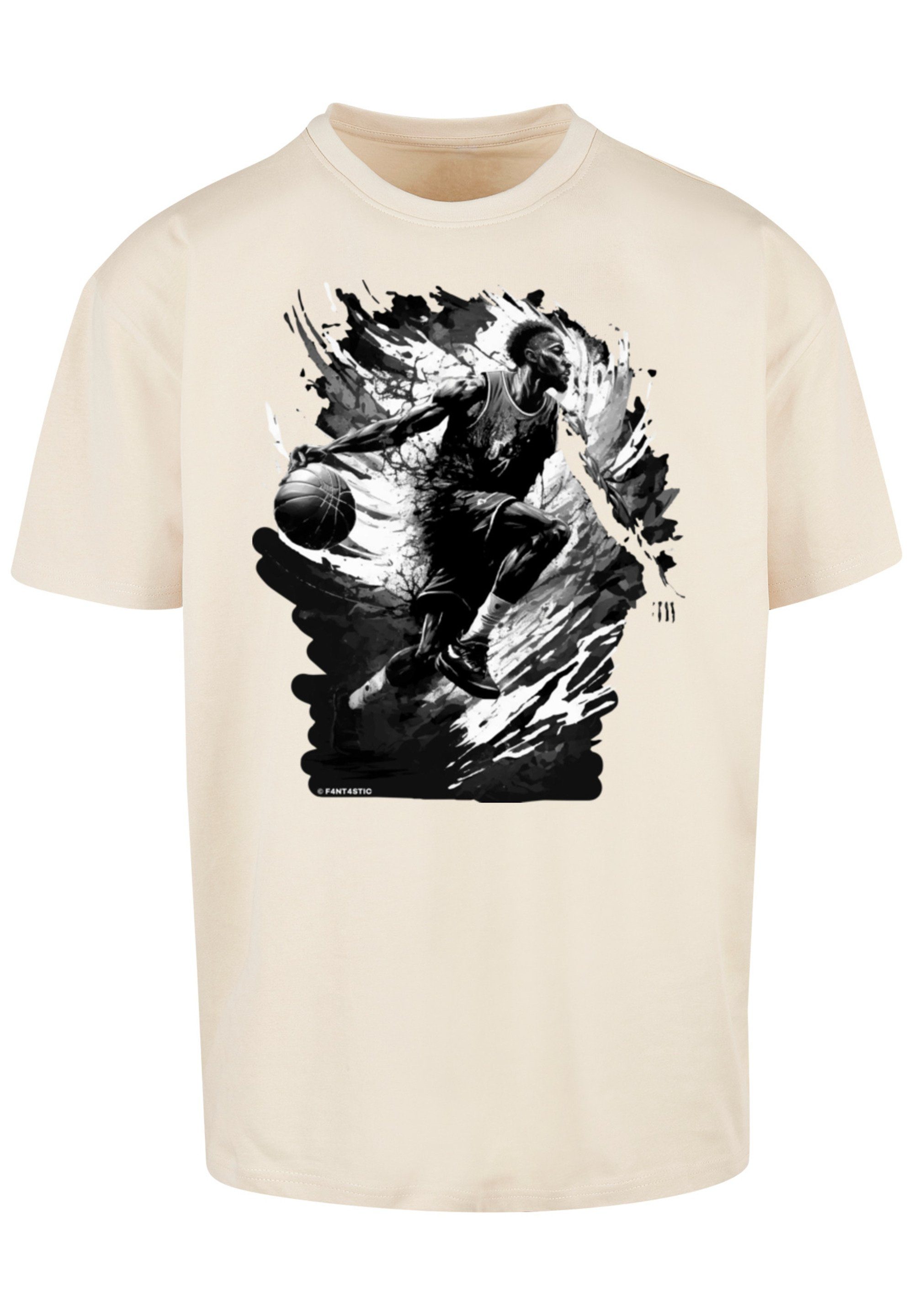 T-Shirt Splash OVERSIZE Print Basketball TEE Sport sand F4NT4STIC