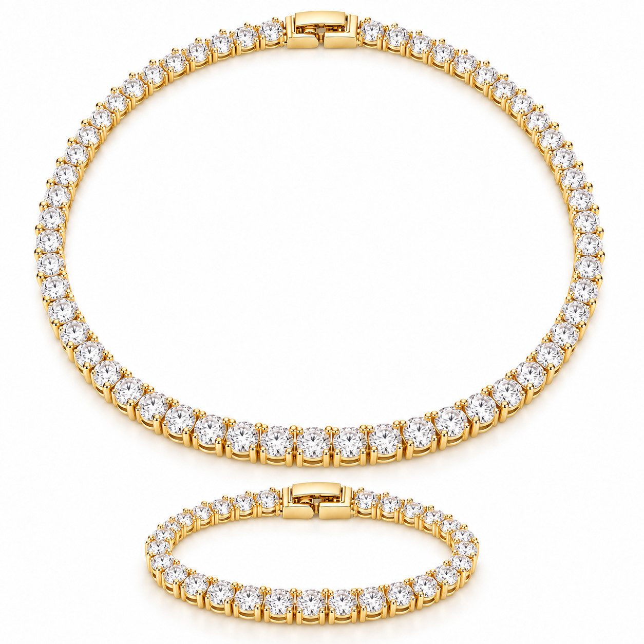 ROUGEMONT Tennisarmband Funkelndes Luxus Tennisarmband 925 Silber Unisex 5mm, Mit Weißgold Vergoldung