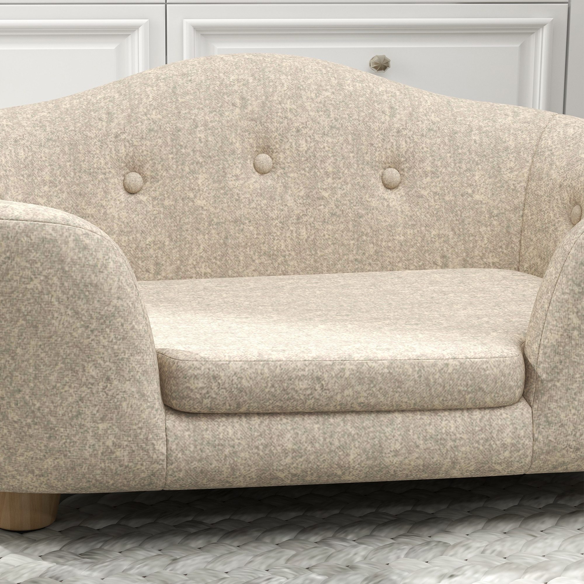 MC Star Tierbett hundesofa Rückentasche Plüschbezug mit Kissen, Katzen bett, Geeignet, für kleine Hund, Kiefer, 70 x 47 x 30 cm, Cremeweiß
