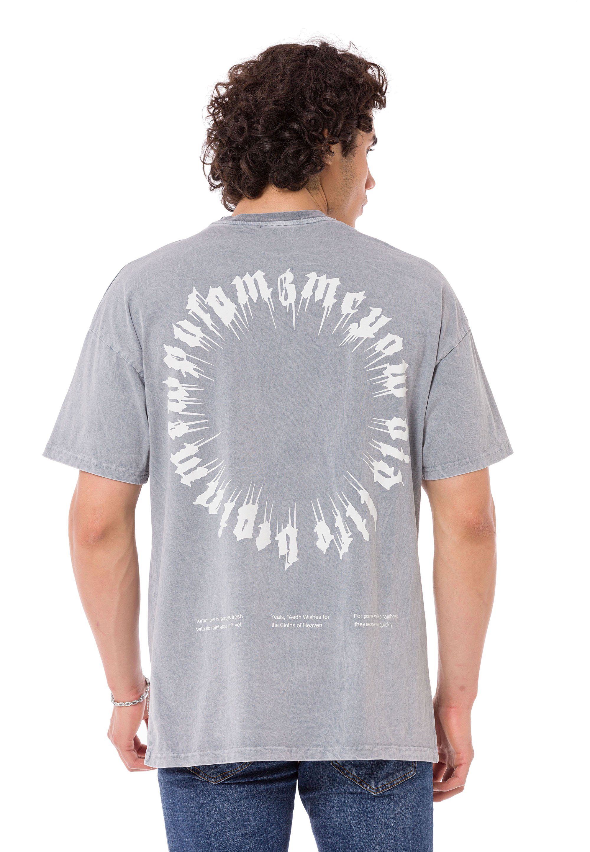 RedBridge T-Shirt Runcorn mit auf grau dem Rücken Print großflächigem
