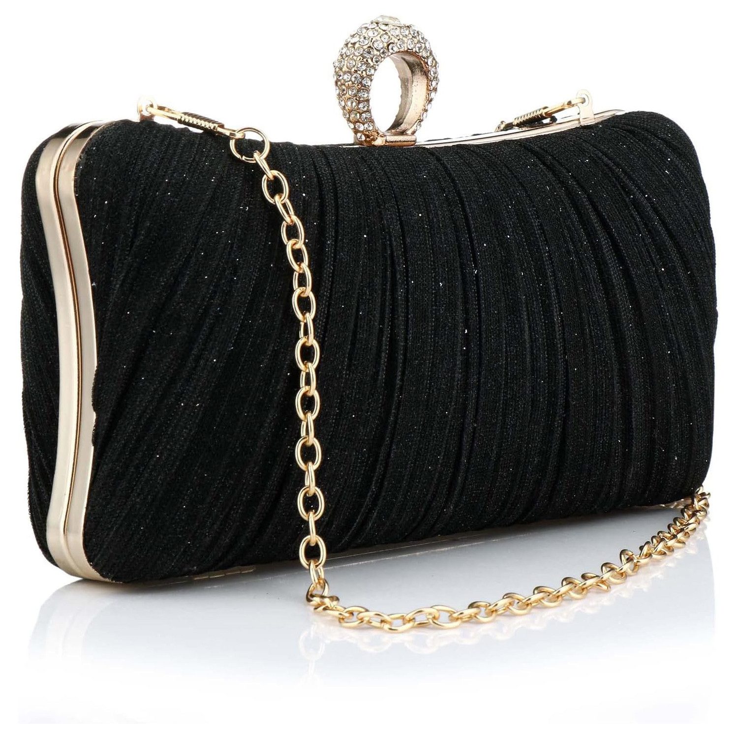 Abendtasche Damen Mode Abendtasche: Falten Handtasche, Glitzer Abendtasche