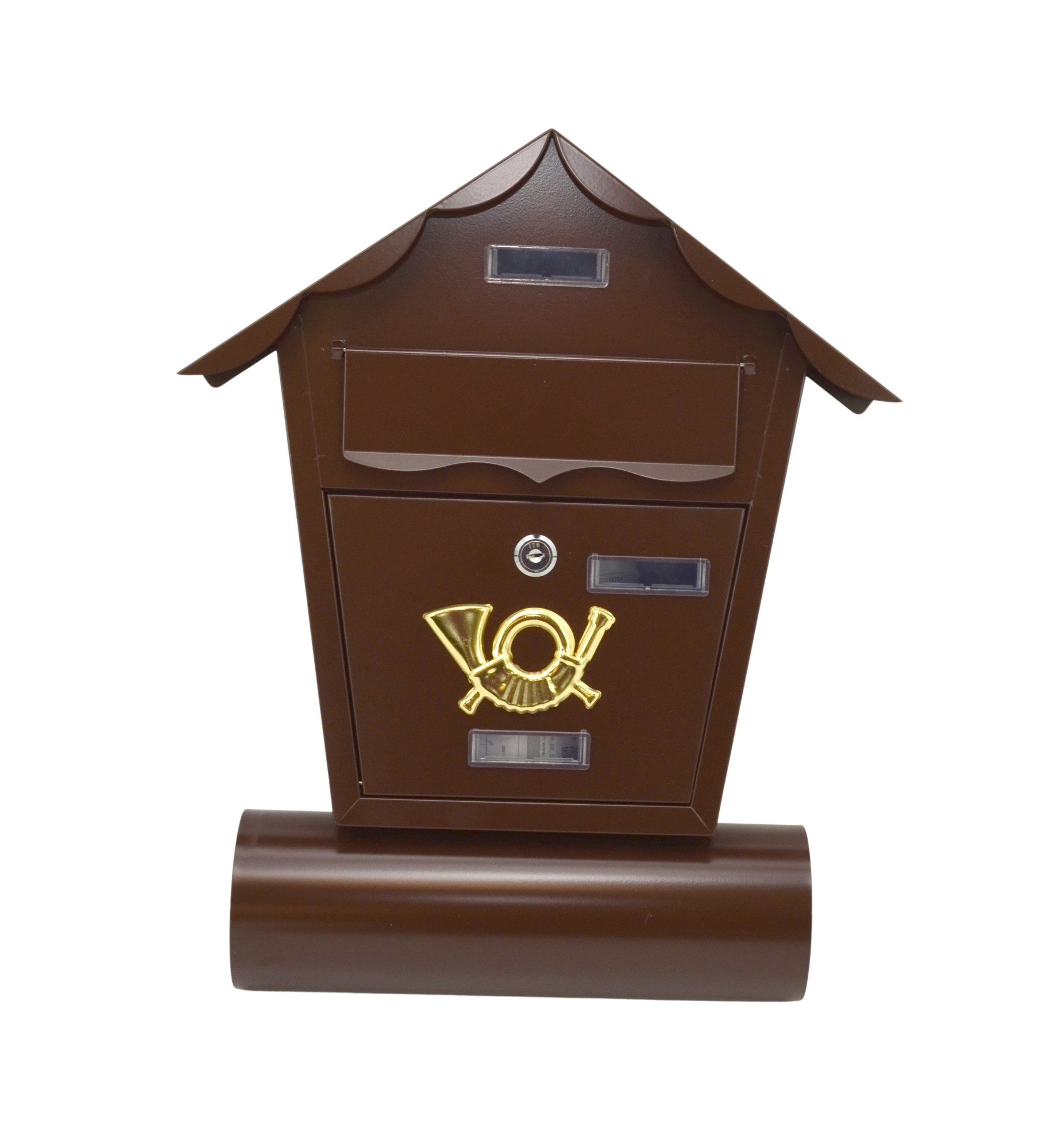 TRIZERATOP Briefkasten Brauner Briefkasten mit Zeitungsrolle, 370x470x100mm (Brauner Briefkasten mit Zeitungsrolle, 370x470x100mm, Brauner Briefkasten mit Zeitungsrolle, 370x470x100mm)