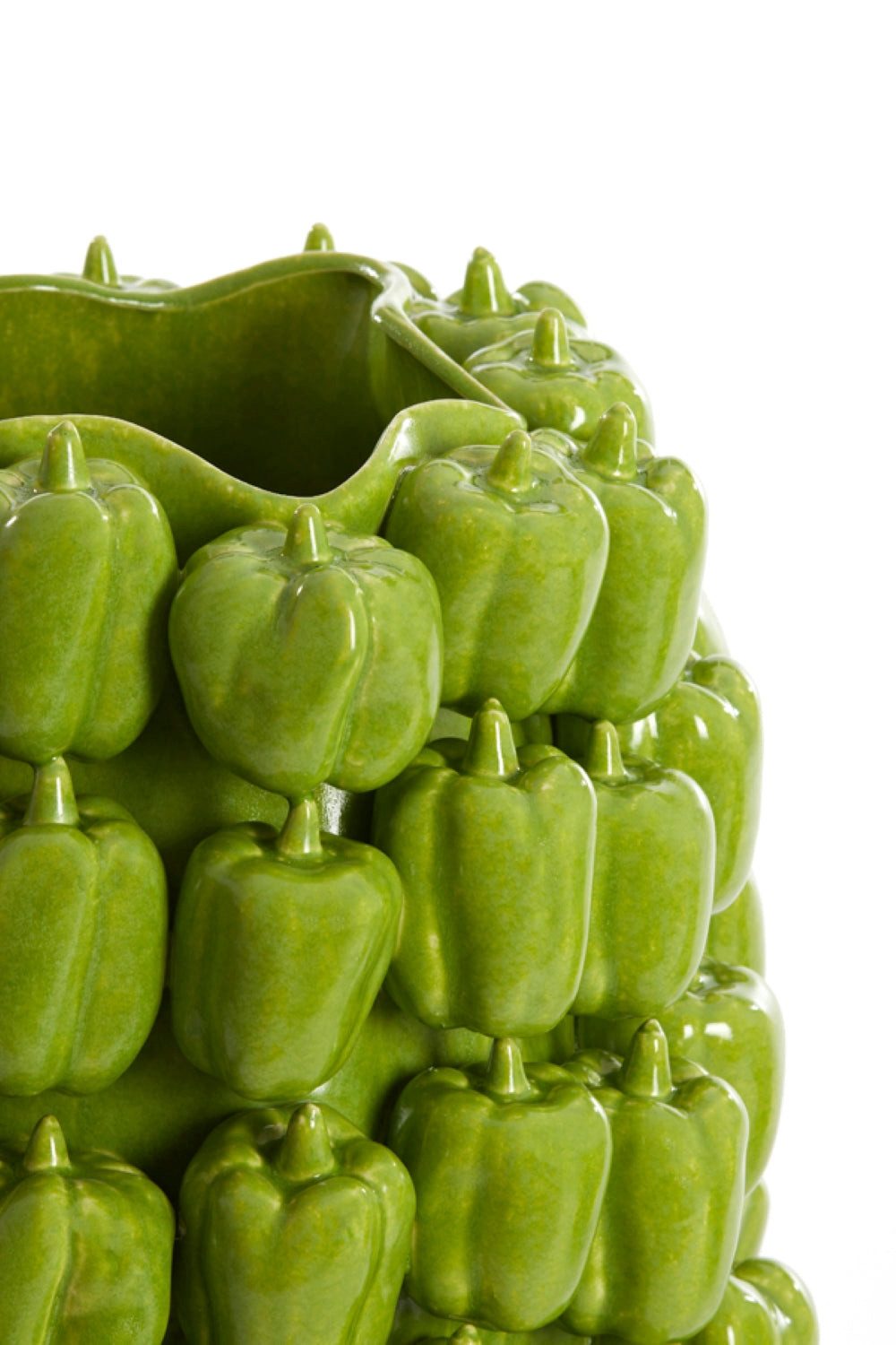 Dirk Davids Leuchten GmbH Dekovase Deko-Vase Keramikvase Paprika-Struktur Grün 35x33x47cm