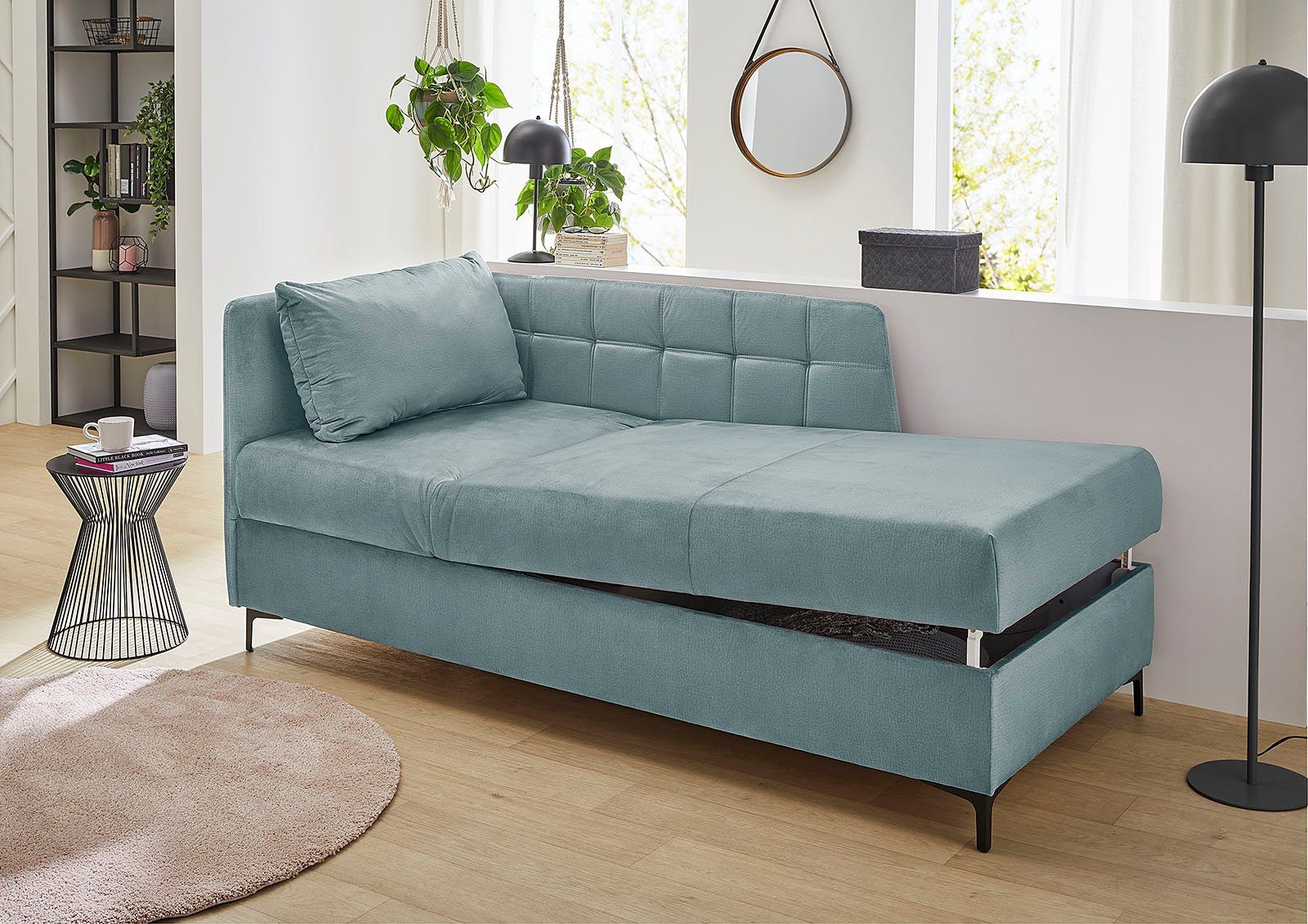 Jockenhöfer Gruppe Recamiere Marlin, B: 207 cm, Liegefl. 91x201 cm, Studioliege mit verstellbarem Kopf- und Fußteil, Bettkasten