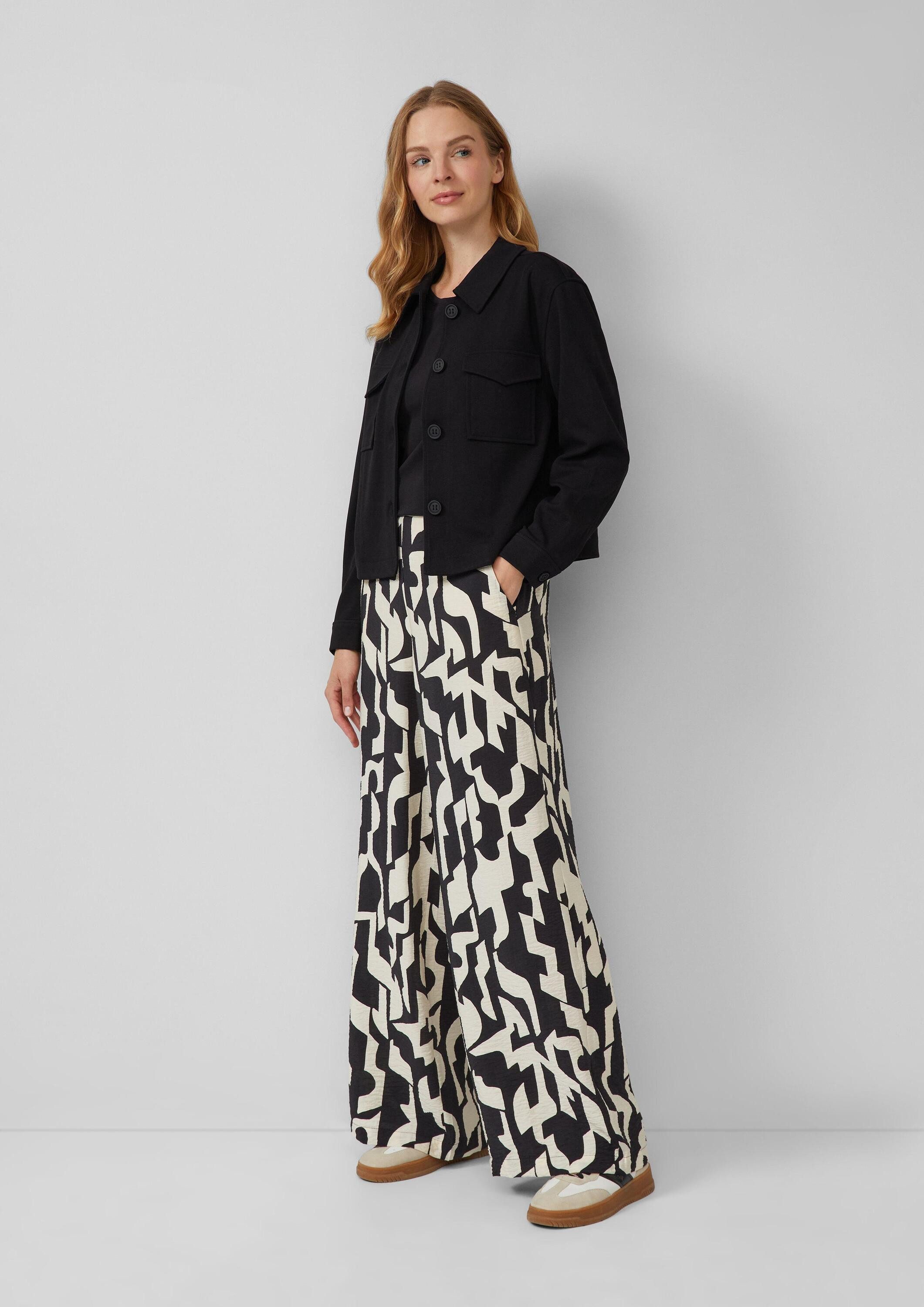 s.Oliver Chinos Hose Wide-Leg-Hose im Loose Fit mit Elastikbund