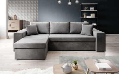 Luxusbetten24 Schlafsofa Designer Sofa Denver, mit Stauraum und Schlaffunktion