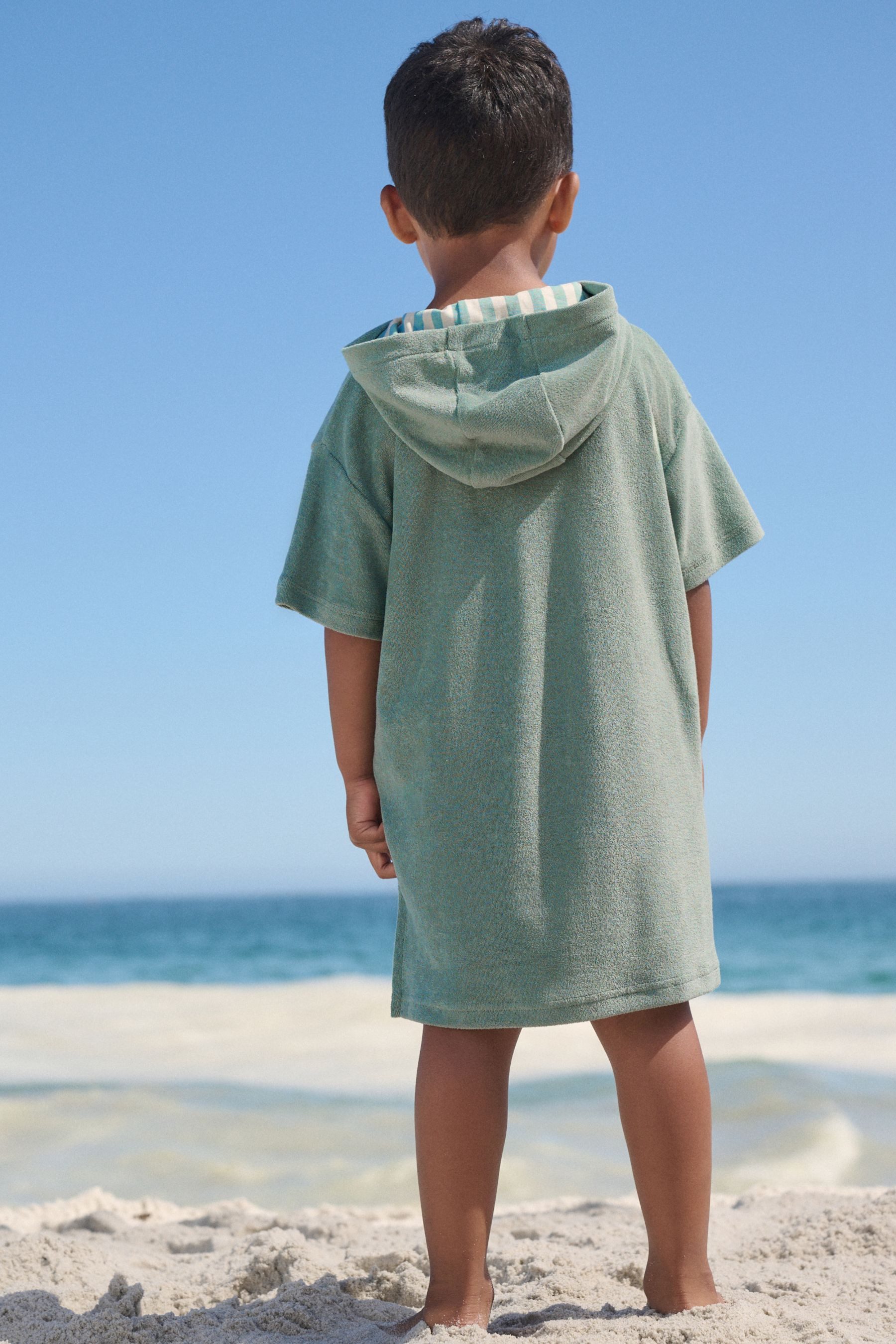 Next Badeponcho Frottee-Cover-up mit durchgehendem Reißverschluss, Baumwolle