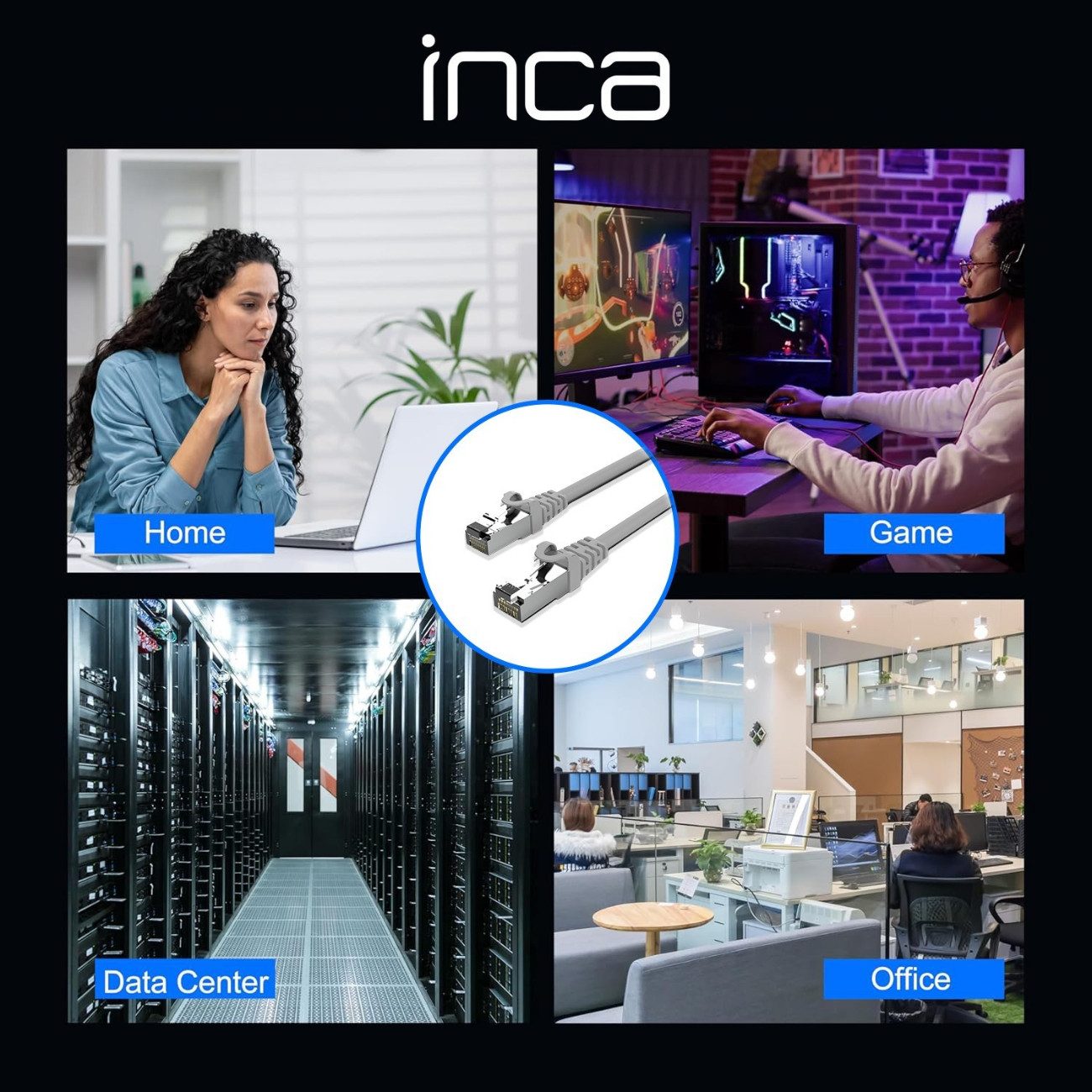 INCA ICAT7-305AG Netzwerkkabel, RJ45, RJ45, Cat7 10 Gbit/s, LSZH, 305 m Länge