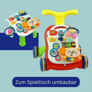 Coemo Lauflernwagen, 2in1 Lauf- und Spielwagen Rolli und Spieltisch für Babys ab 9 Monaten