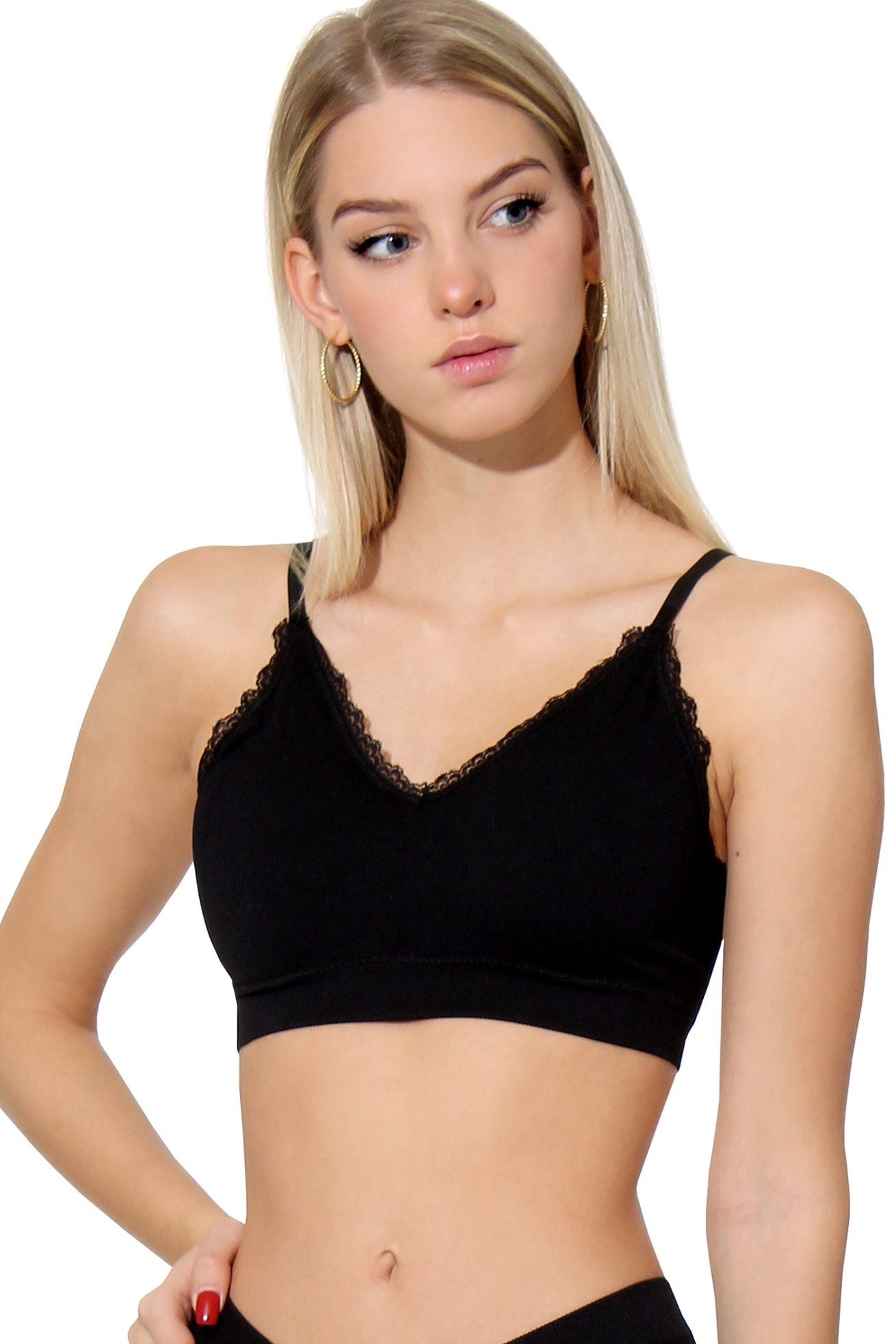 Yenita® Bustier Ribbed Collection mit feiner Spitze – Bild 4 von 5