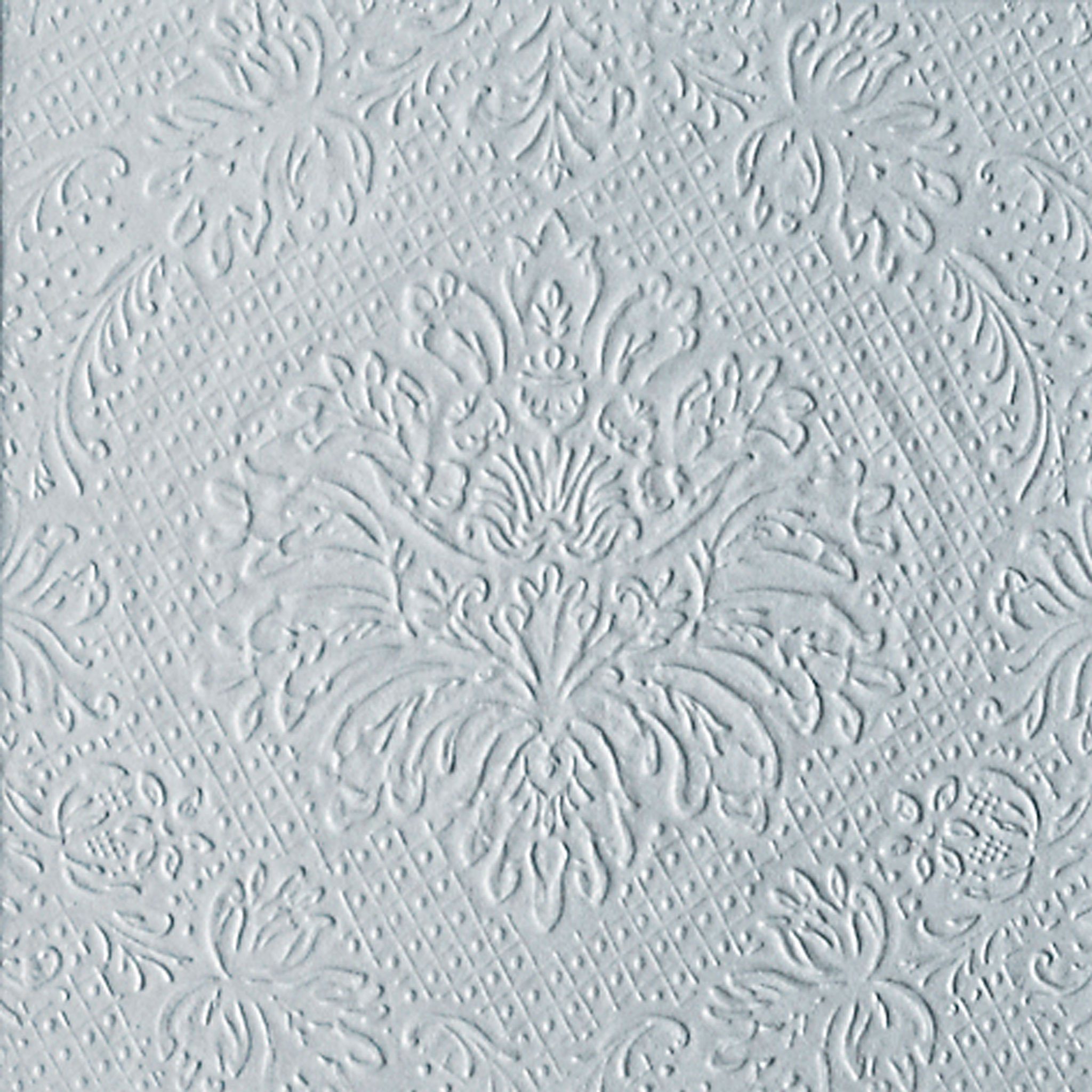 ti-flair Papierserviette, Servietten Papier 33x33cm mit Ornamenten geprägt 20 Stück Silber